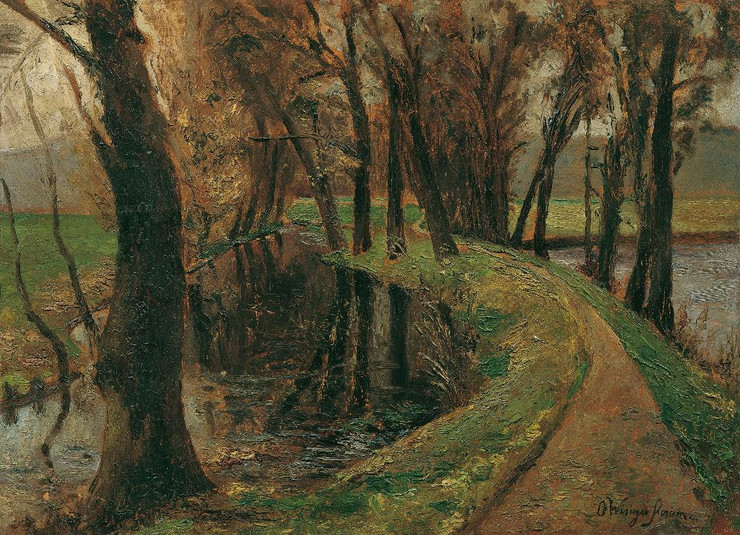 Allee Am Weiher (1906) By Olga Wisinger Florian (PRT_9274) - Canvas Art Print - 21in X 15in