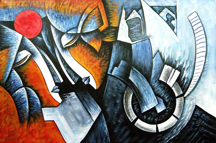 Romance07 - 36in X 24in,RAJMER29_3624,Acrylic Colors,Lovers,Love,Couple - Buy Paintings online in India
