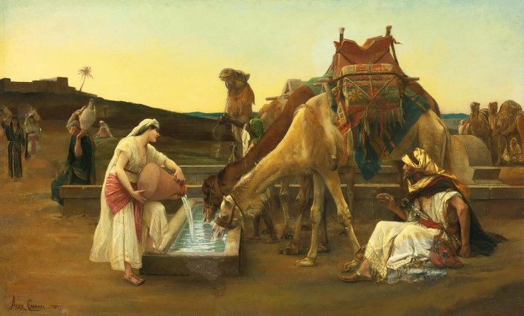 Rebecca Et Eli√©zer (1883) By Alexandre Cabanel (PRT_9299) - Canvas Art Print - 27in X 16in
