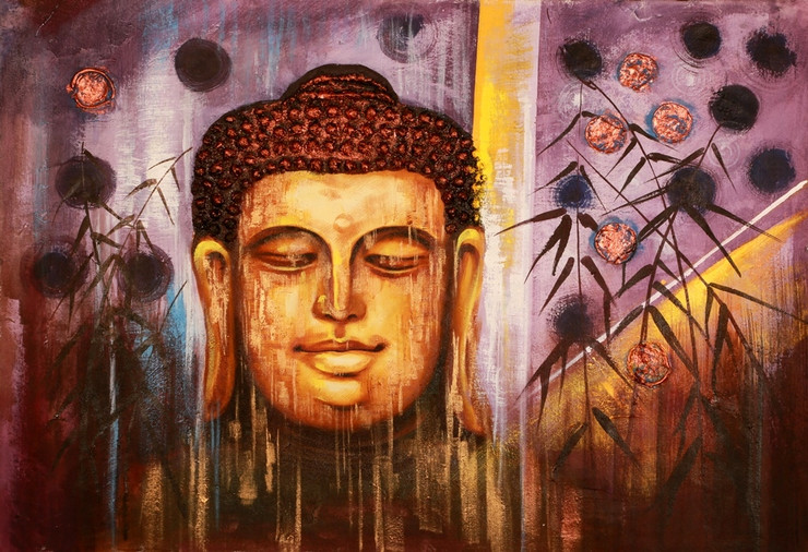 Buddha,Peace,Murlidhar,Peace,Yellow,Brown Shade Buddha