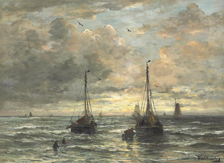 Return Of The Fishing Fleet By Hendrik Willem Mesdag (PRT_9502) - Canvas Art Print - 26in X 19in