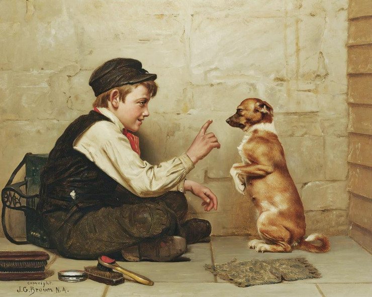 Keep Still (Circa 1889) By John George Brown (PRT_9530) - Canvas Art Print - 21in X 17in