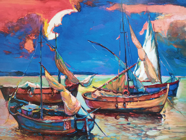 The boat (PRT_7699_59034) - Canvas Art Print - 30in X 24in