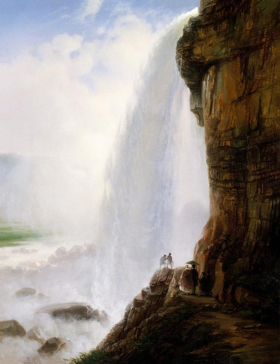 Underneath Niagara Falls (1862) By Ferdinand Richardt (PRT_9673) - Canvas Art Print - 17in X 22in