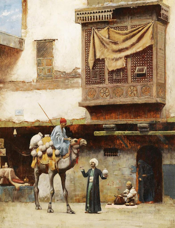 A Pottery Seller In Old Cairo By Charles Sprague Pearce (PRT_9711) - Canvas Art Print - 21in X 27in