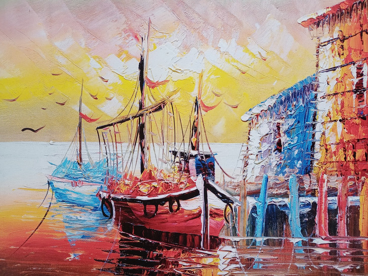 Boat  (PRT_7699_59298) - Canvas Art Print - 30in X 20in
