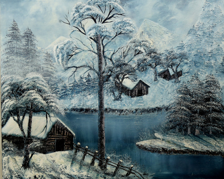 Snow Scene (PRT_8067_57143) - Canvas Art Print - 24in X 20in