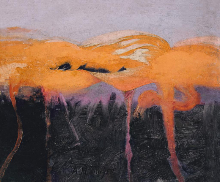 Red Flamingoes, Study For Book Concealing Coloration In The Animal Kingdom By Abbott Handerson Thayer (PRT_9781) - Canvas Art Print - 32in X 26in