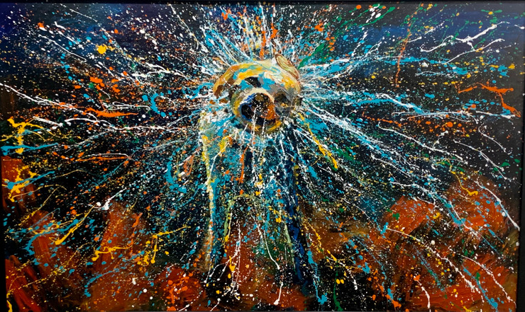 The Colourful Bath (ART_8237_59488) - Handpainted Art Painting - 36in X 60in