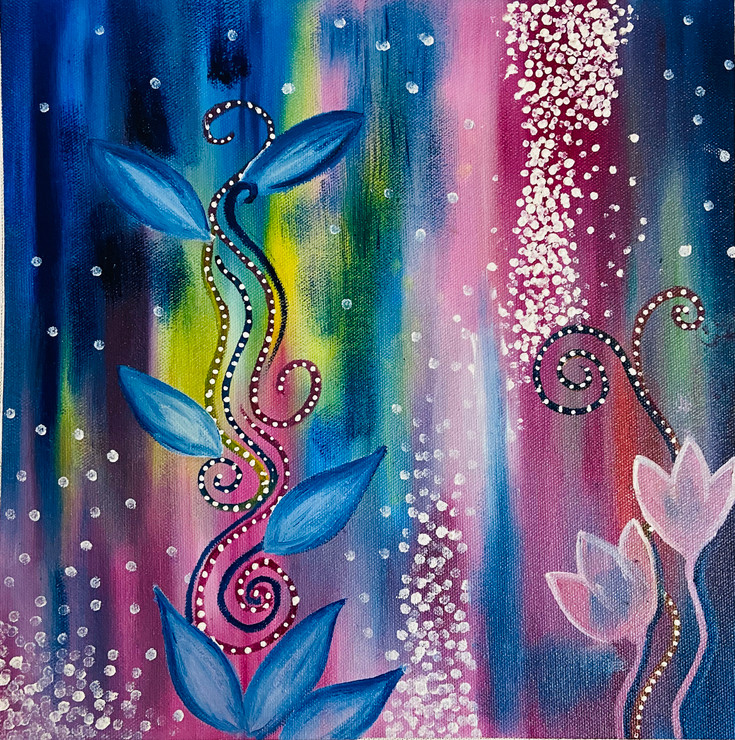 Abstract (ART_8179_59438) - Handpainted Art Painting - 12in X 12in