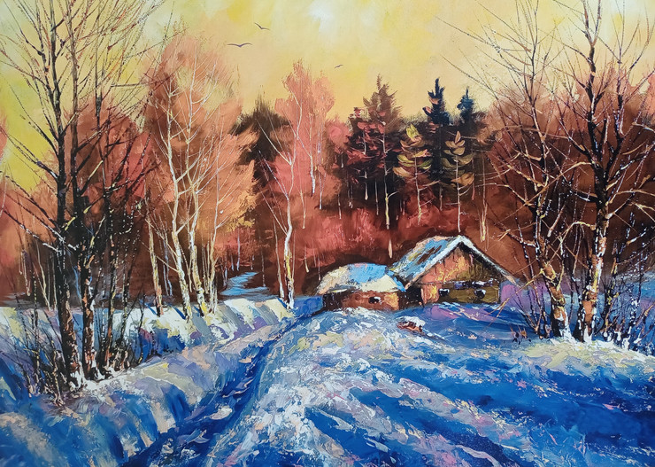 Landscape painting (PRT_7699_59403) - Canvas Art Print - 30in X 24in