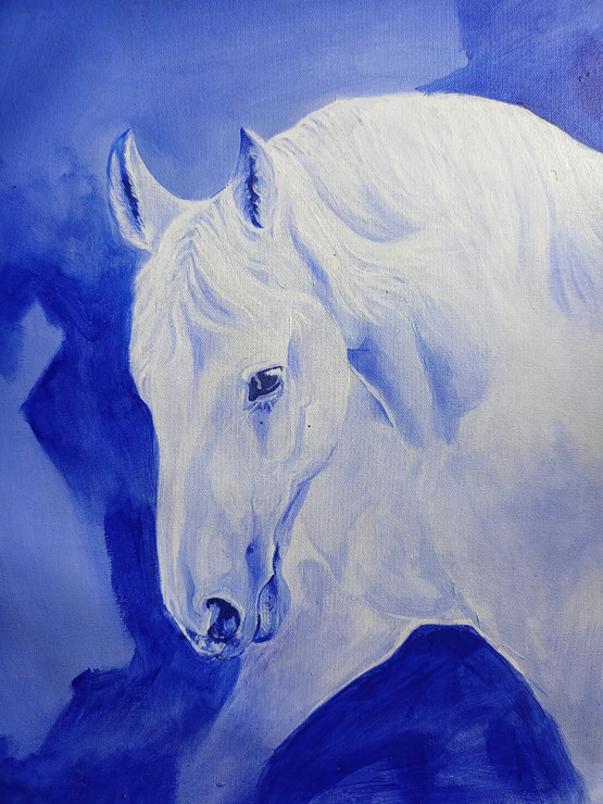 Horse painting (ART_7699_59394) - Handpainted Art Painting - 11in X 13in