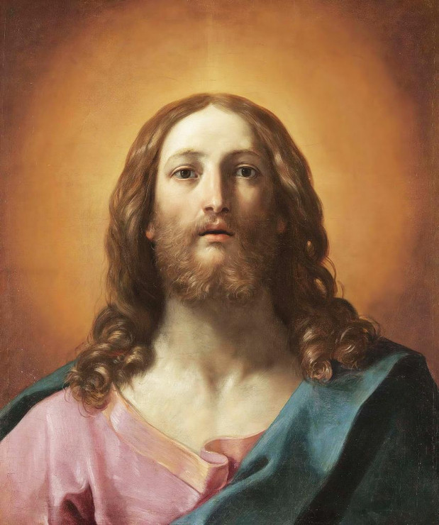 Bust Of Christ (Salvator Mundi) By Guido Reni (PRT_9805) - Canvas Art Print - 23in X 27in