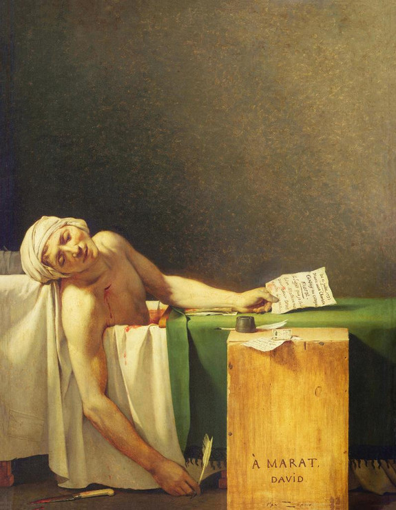 Marat Assassinated (1793) By Jacques Louis David (PRT_9811) - Canvas Art Print - 23in X 30in