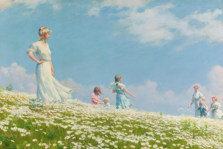 Summer (1906) By Charles Courtney Curran (PRT_9830) - Canvas Art Print - 22in X 15in