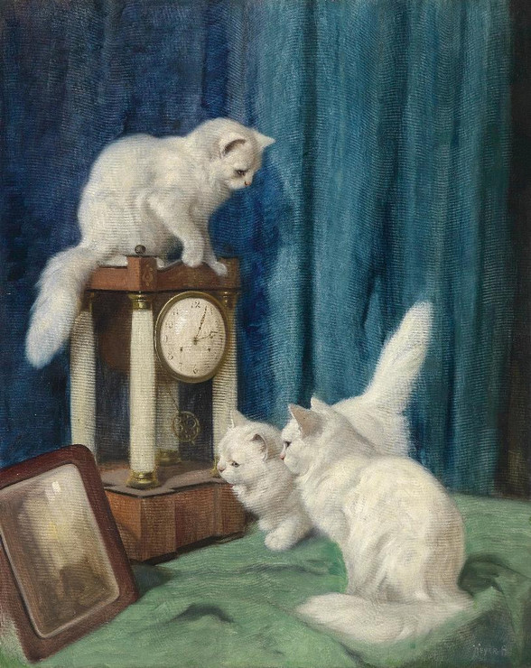 Drei Neugierige Katzen By Arthur Heyer (PRT_9873) - Canvas Art Print - 16in X 20in