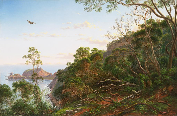 Tea Trees Near Cape Schanck, Victoria By Eug√®ne Von Gu√©rard  (PRT_9925) - Canvas Art Print - 43in X 28in