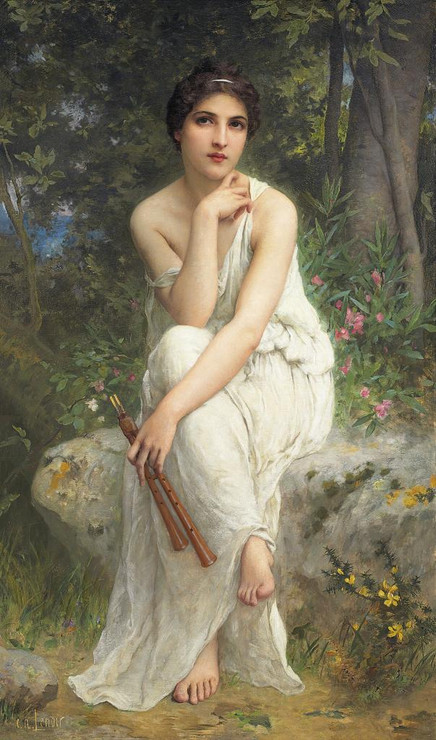 The Flute Player By Charles Amable Lenoir (PRT_9897) - Canvas Art Print - 15in X 25in