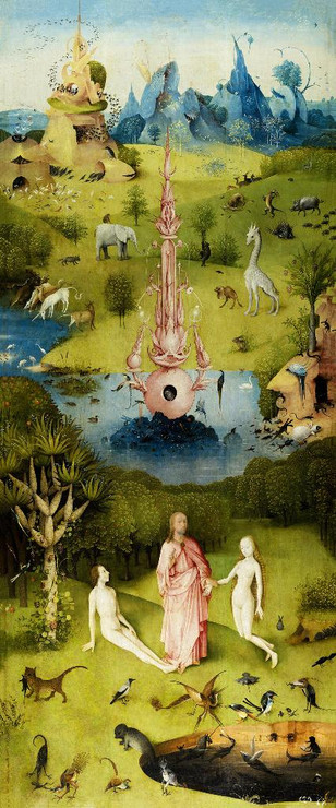 Part 1 Of The Garden Of Earthly Delights By Bosch (PRT_9977) - Canvas Art Print - 16in X 37in