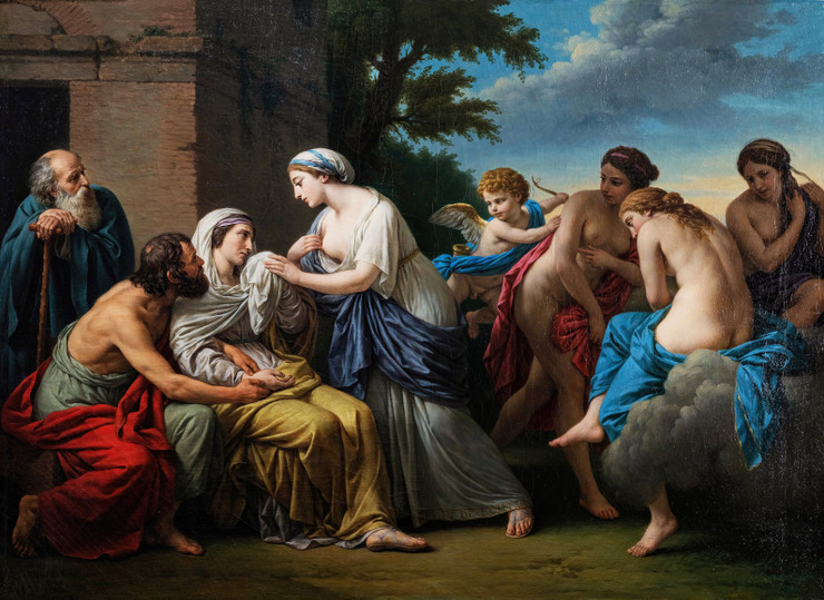 Friendship Consoling Old Age For The Loss Of Beauty And The Departure Of Pleasures (1786) By Louis Jean Fran√ßois Lagren√©e (PRT_9979) - Canvas Art Print - 19in X 14in