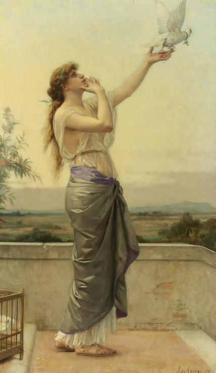 Love‚Äôs Messenger (1883) By Alexandre Cabanel (PRT_9986) - Canvas Art Print - 17in X 29in