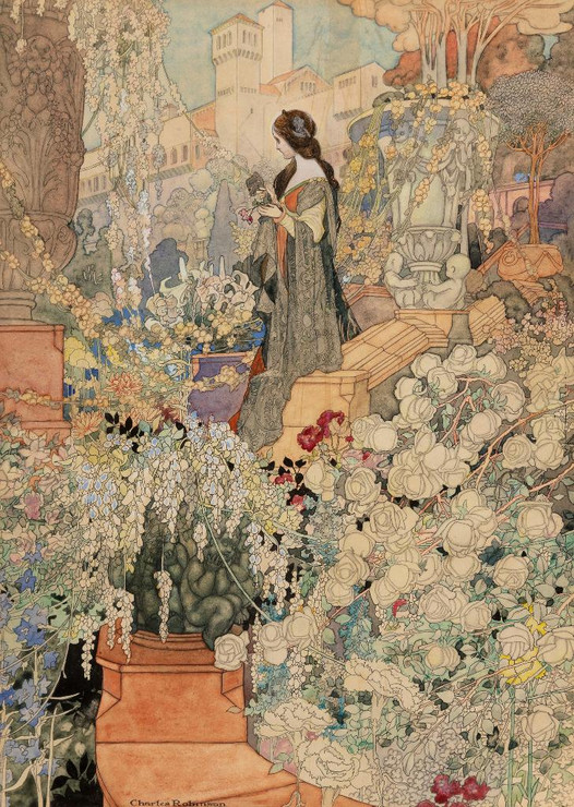 An Eve In This Eden (1911) By Charles Robinson (PRT_10012) - Canvas Art Print - 14in X 19in