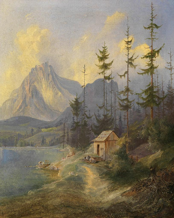 Der Sarstein Bei Alt Aussee (1835) By Adalbert Stifter (PRT_10028) - Canvas Art Print - 19in X 24in