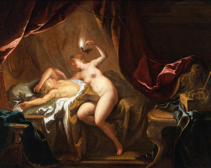 Cupid And Psyche By Jean Fran√ßois De Troy (PRT_10103) - Canvas Art Print - 23in X 19in