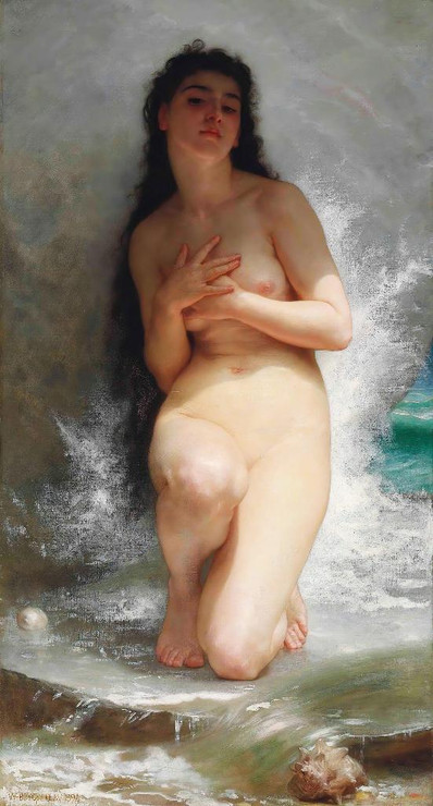 La Perle (1894) By William Adolphe Bouguereau (PRT_10114) - Canvas Art Print - 17in X 31in