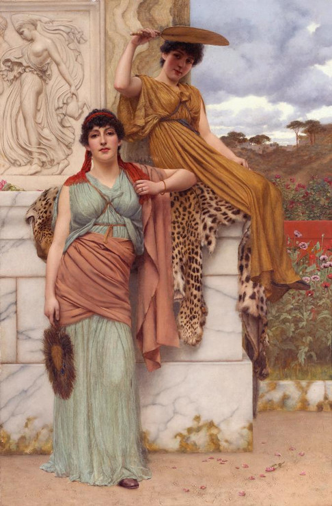 Waiting For The Procession By John William Godward (PRT_10144) - Canvas Art Print - 16in X 24in