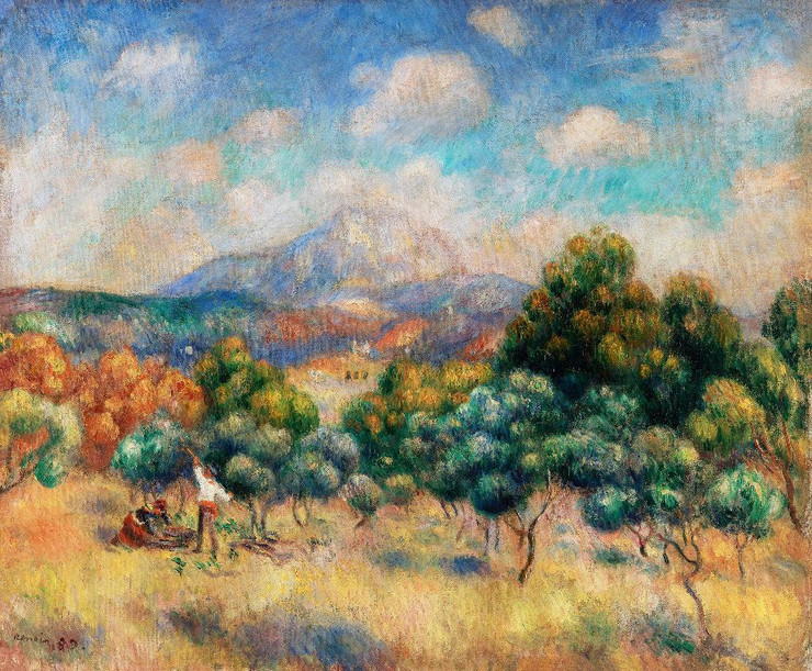 Montagne Sainte Victoire (Paysage) (1889) By Pierre Auguste Renoir (PRT_10152) - Canvas Art Print - 29in X 24in