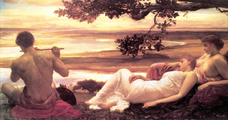 Idyll (1880) By Frederic Leighton (PRT_10178) - Canvas Art Print - 21in X 11in