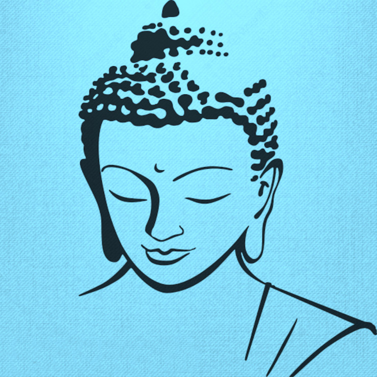 Buddha (ART_5557_60036) - Handpainted Art Painting - 24in X 24in