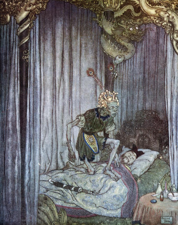 The Nightingale Pl 5 (1911) By Edmund Dulac (PRT_10242) - Canvas Art Print - 15in X 19in