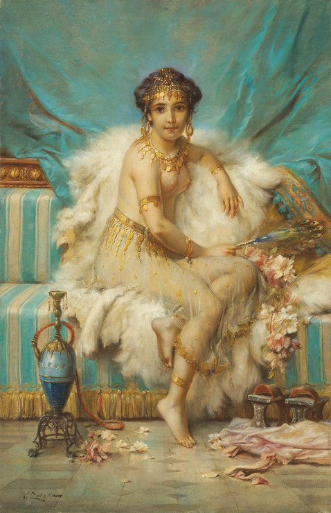 The Odalisque (1881) By Hans Zatzka (PRT_10243) - Canvas Art Print - 14in X 21in