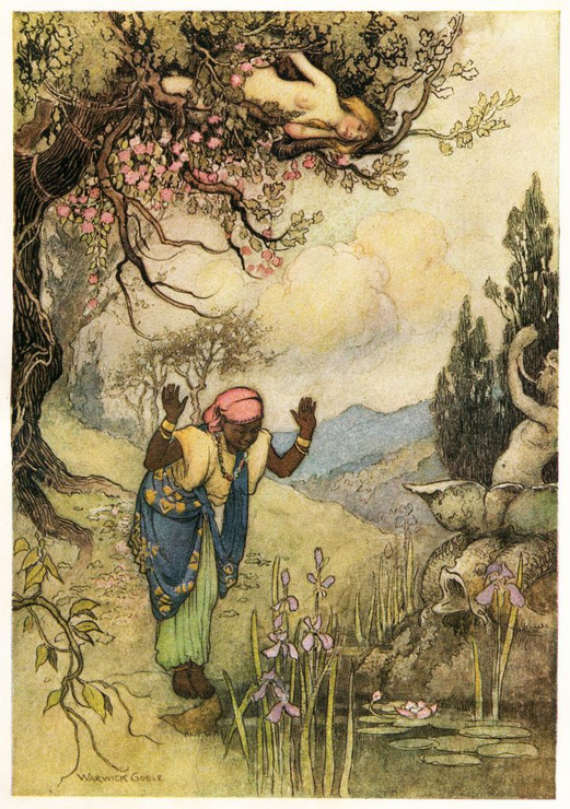 The Slave At The Well (1911) By Warwick Goble (PRT_10245) - Canvas Art Print - 18in X 25in