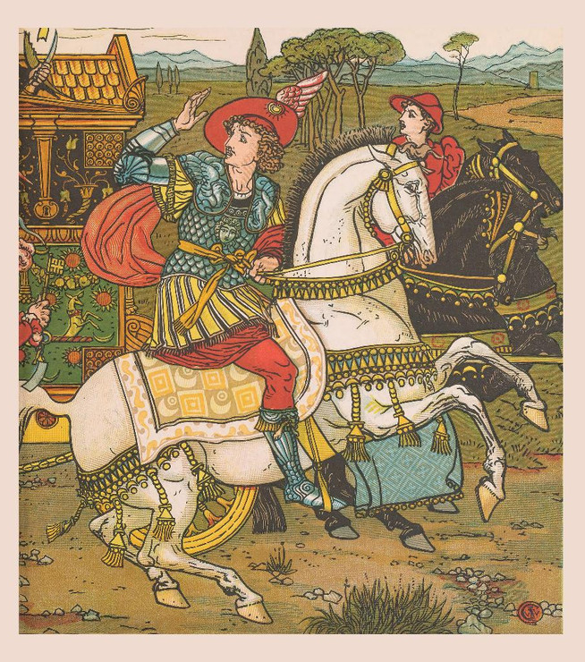 Beauty And The Beast Pl 15 (1896) By Walter Crane (PRT_10261) - Canvas Art Print - 21in X 24in