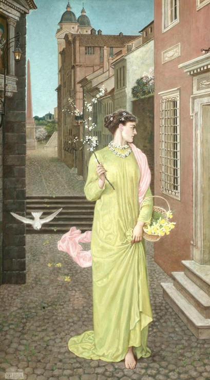 A Herald Of Spring (1872) By Walter Crane (PRT_10262) - Canvas Art Print - 14in X 25in