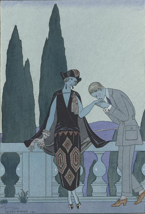 La Villa D‚ÄôEste (1923) By George Barbier (PRT_10276) - Canvas Art Print - 14in X 21in