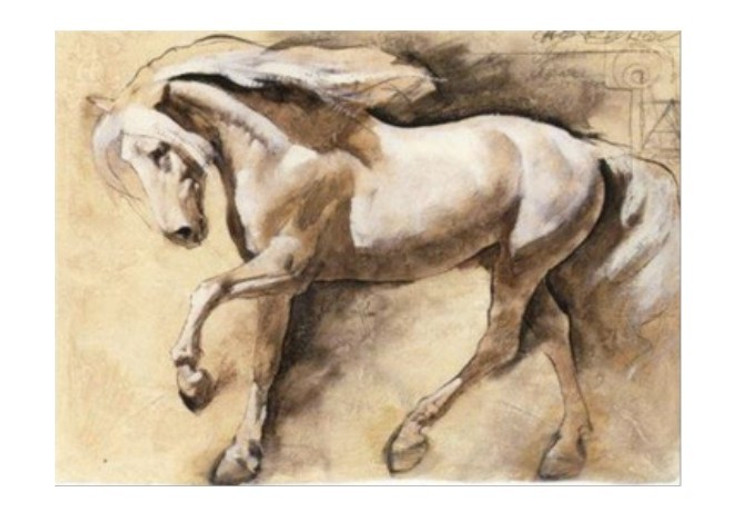 Antique Look Horse Art - 40in x 32in,RTCSC_04_4032,Horse,Horses,The Winner,Oil Colors,Museum Quality - 100% Handpainted Buy Painting Online in India.