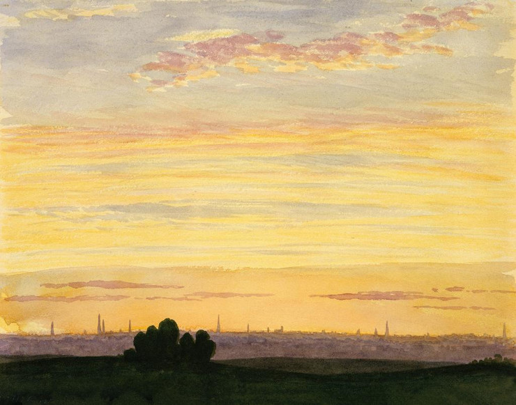 City And Sunset By Henry Farrer (PRT_10356) - Canvas Art Print - 23in X 18in