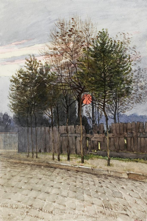 View Of The North West Side Of Rue Lakanal In Grand Montrouge (1895) By Felix Brard (PRT_10401) - Canvas Art Print - 24in X 35in