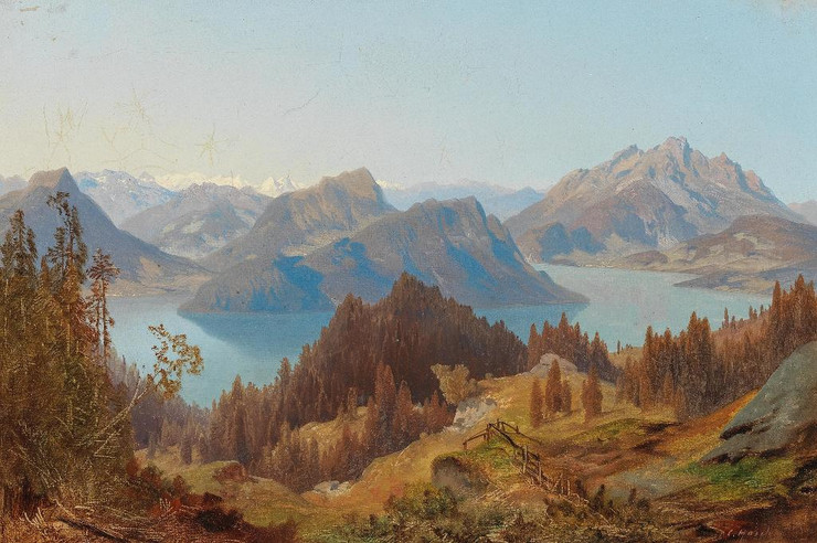 Luzerner See By Carl Hasch (PRT_10413) - Canvas Art Print - 27in X 18in