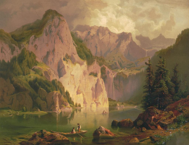 Obersee Bei Berchetsgarden (1873) By JC Berke (PRT_10449) - Canvas Art Print - 37in X 28in