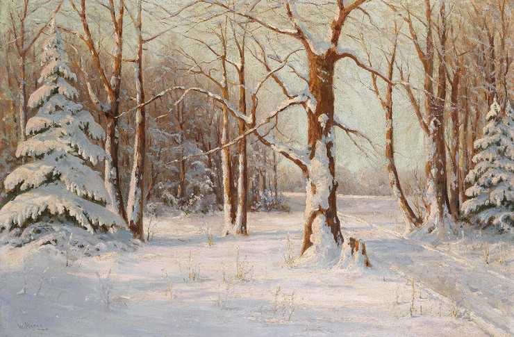 Winterwald By Walter Moras (PRT_10453) - Canvas Art Print - 27in X 17in