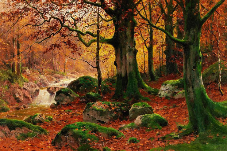 Herbstwald II By Walter Moras (PRT_10456) - Canvas Art Print - 28in X 19in