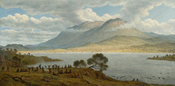 Mount Wellington And Hobart Town From Kangaroo Point By John Glover (PRT_10460) - Canvas Art Print - 29in X 15in