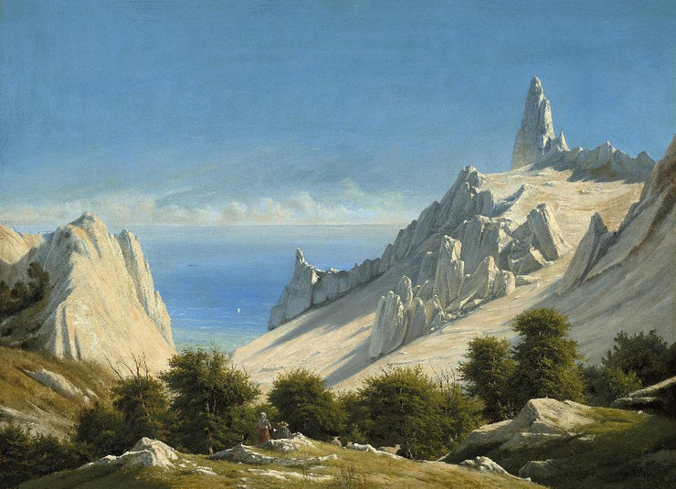 View Of Sommerspiret,the Cliffs Of M√∏n (1846) By Georg Emil Libert  (PRT_10473) - Canvas Art Print - 23in X 17in