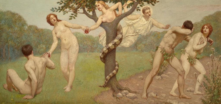 The Fall (1892) By Kenyon Cox (PRT_10599) - Canvas Art Print - 28in X 13in