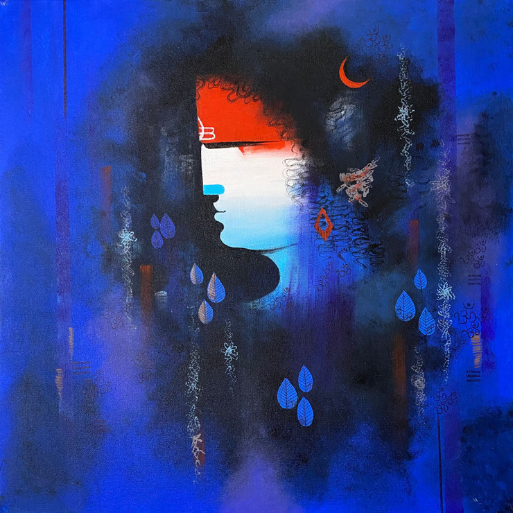 Abstract Painting (ART_8248_60341) - Handpainted Art Painting - 24in X 24in